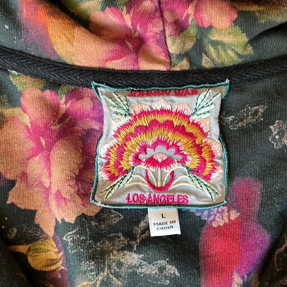 Johnny Was Los Angeles Bossa Nova floral Zip Up Sweater - Picture 2 of 8